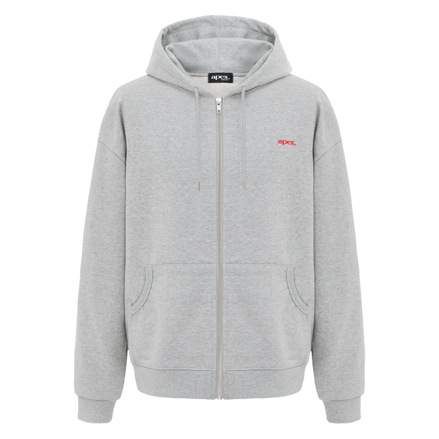 APEX NEW ERA ZIP UP HOODIE GRAY apex